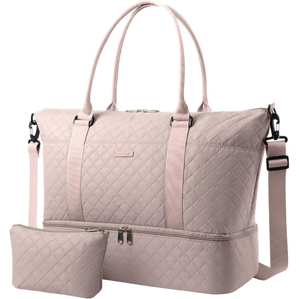 Hotor Women Pink Large Overnight with Shoe Compartment Travel Duffel Bag